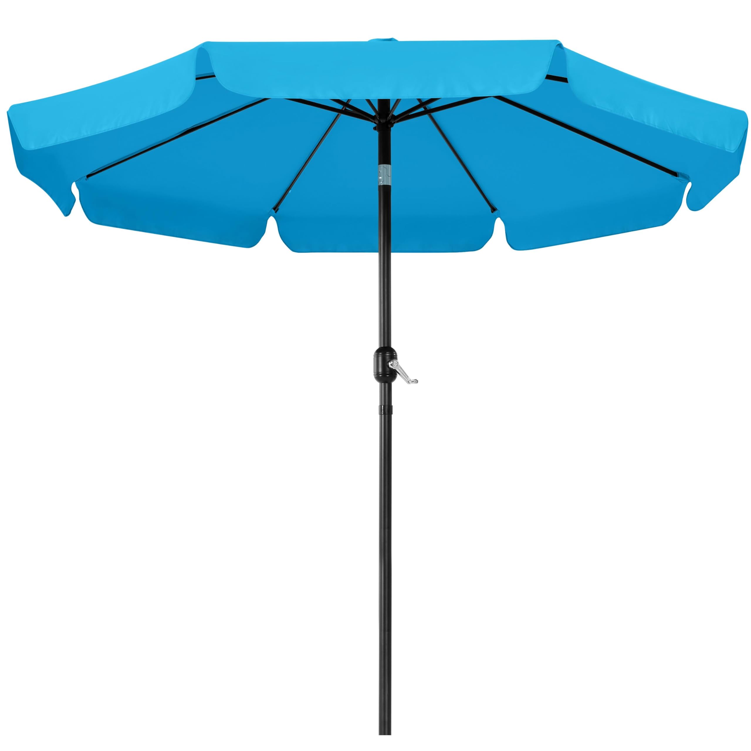 Yaheetech 9ft Patio Umbrella 8 Ribs Outdoor Market Table Umbrella with Push Button Tilt & Crank & Surrounding Rim for Garden/Deck/Balcony/Beach/Pool,