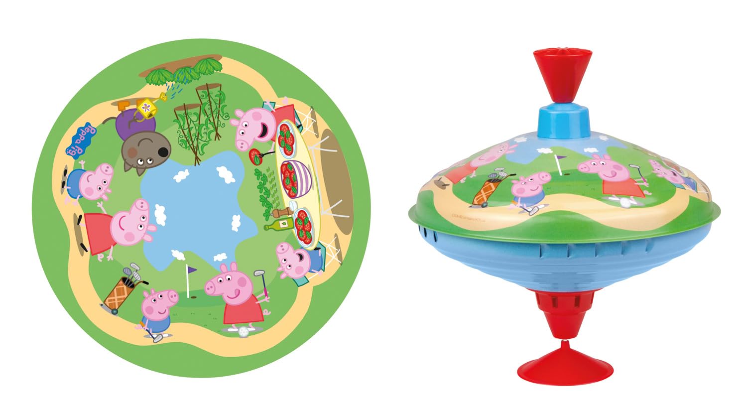 LENA - Trottola 19 cm Peppa Pig – Ø 19 cm, per Bambini dai 18 Mesi, Prodotto in Europa