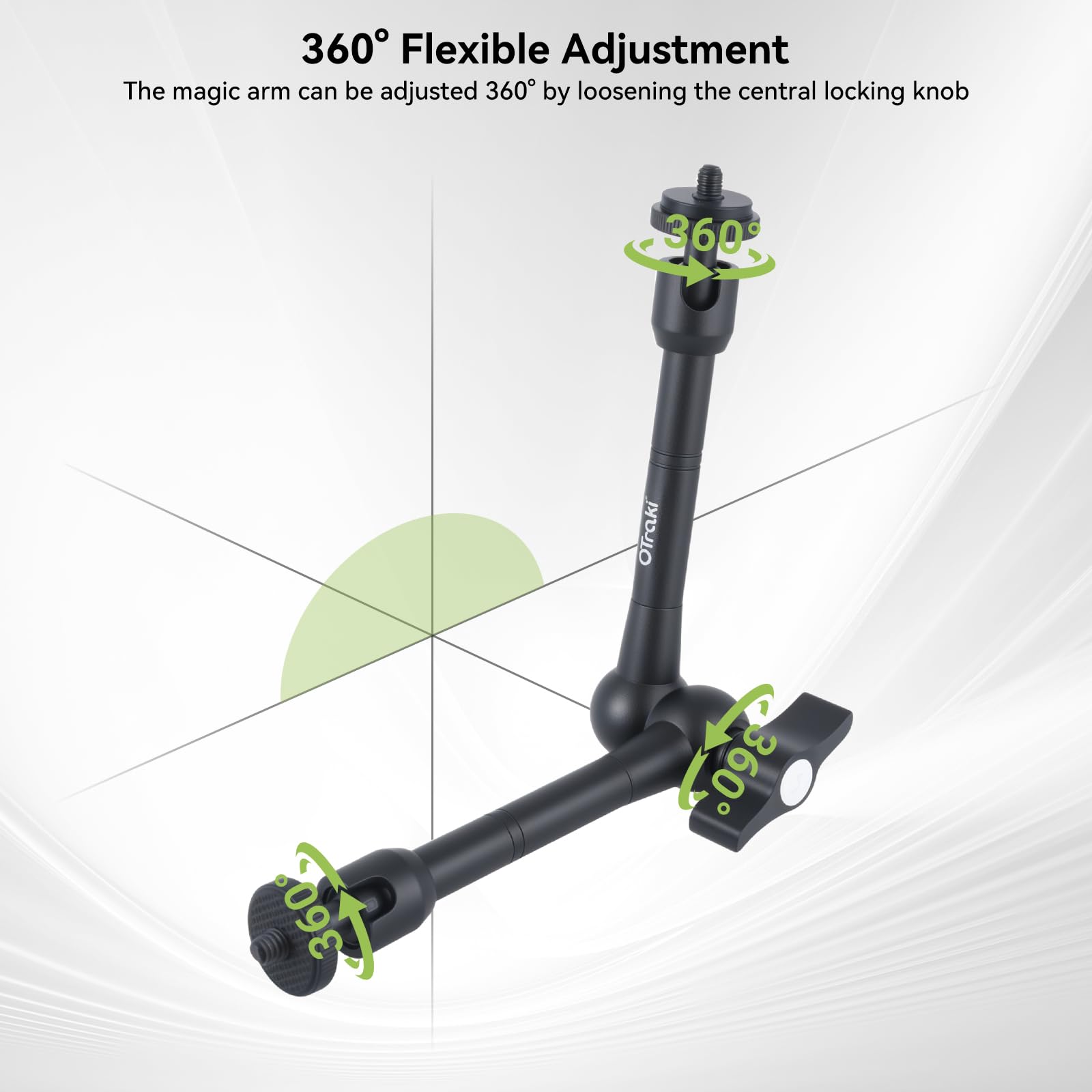 OTraki 11 Zoll Verstellbarer magischer Arm mit Superklemme,Cold Shoe, 1/4" Gewinde, Handy/Action Cam Halterung Adapter,Monitor Halterung mit Kaltschuhhalterung für Blitz/LED-Licht/Mikrofon/Monitor