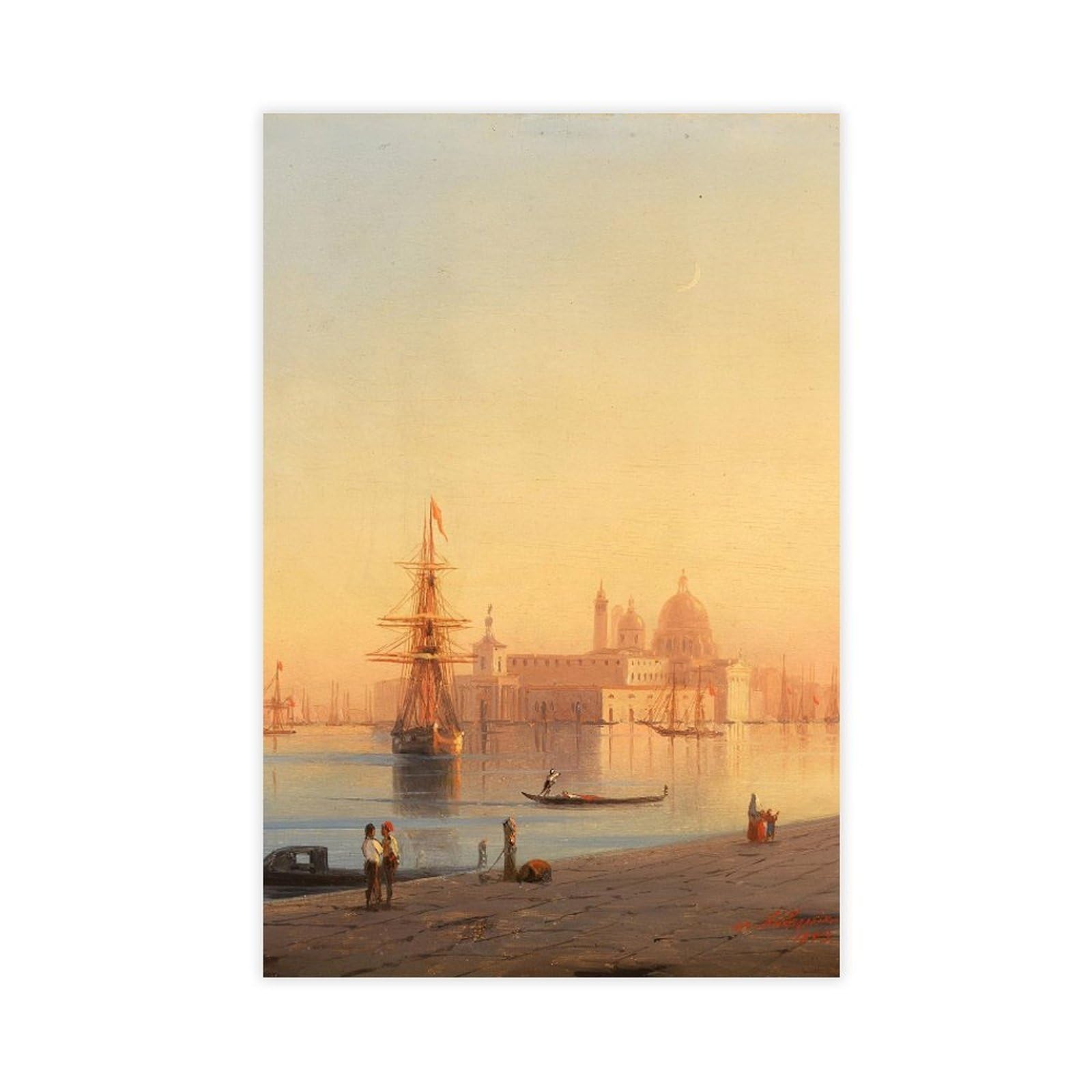 Ywtjax Unframe-Style Punta Della Dogana And Santa Maria Della Salute, Venice Canvas Poster For Office Decor Gift