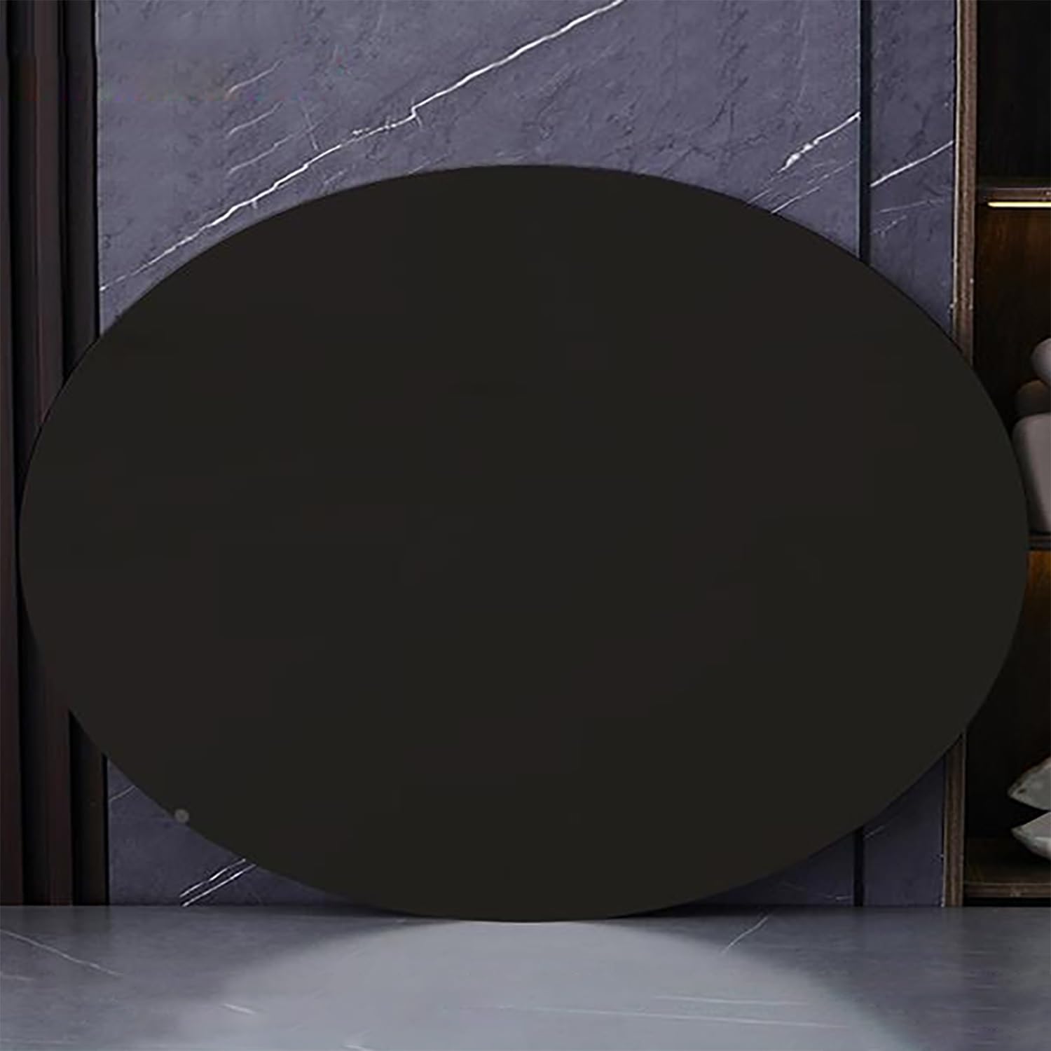 Obrotowa marmurowa taca do serwowania 80 cm okrągły stół Lazy Susan elegancka kuchnia centralny element do domu jadalni i rozrywki czarny kolor idealny na spotkania