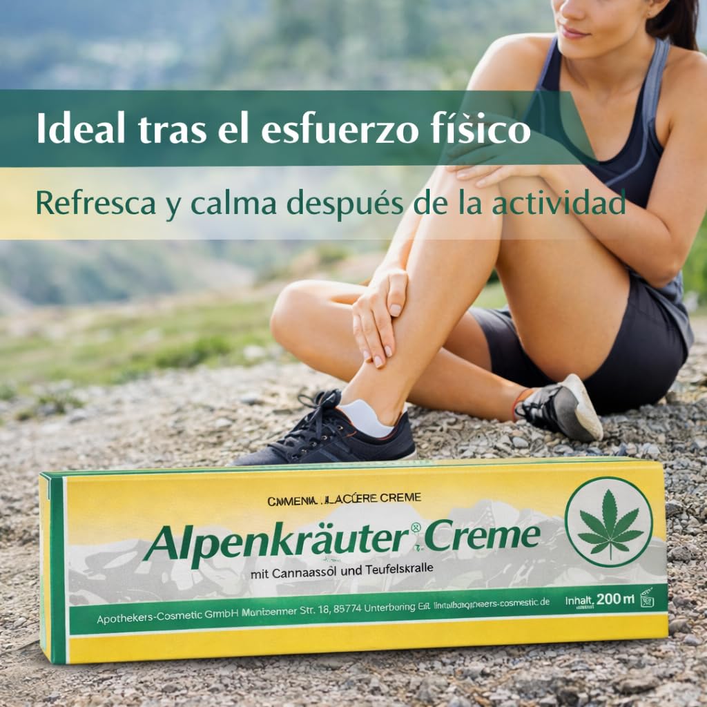 Crema Alpina Alpenkräuter Original Lacure 200 ml x 4 Unds – Crema Con Garra del Diablo – Cosmética Alemana para Masaje y Bienestar Alivio Del Dolor Muscular y Articulaciones