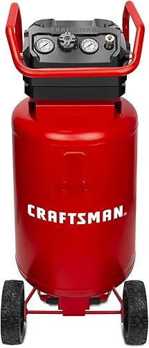 Miniatura 2 de CRAFTSMAN Compresor de aire, 20 galones, 1.8 HP, herramientas de aire sin aceite, presión máxima de 175 PSI, 2 acopladores rápidos, rojo y Craftsman