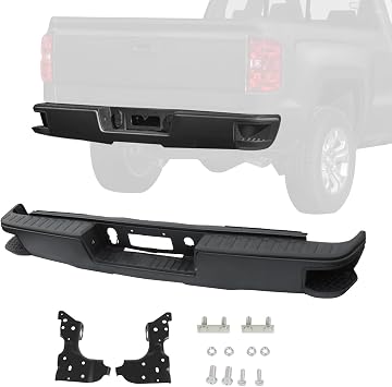 Black Rear Bumper Replacement for Chevy Silverado/GMC Sierra 1500 2014-2018