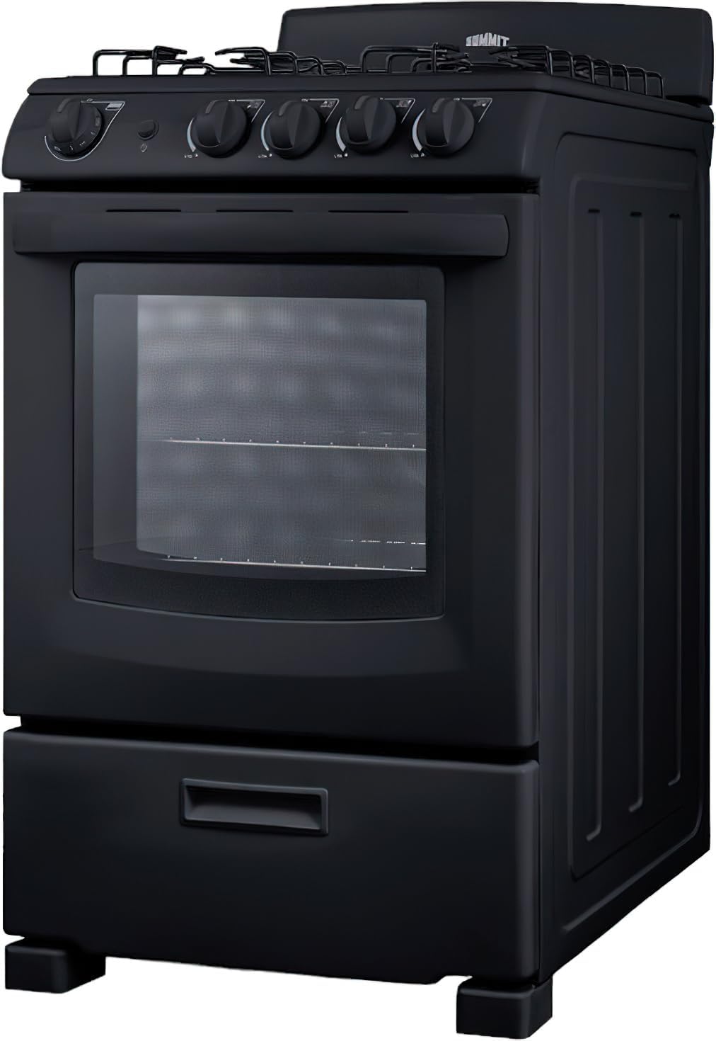 Summit 24” Inch Wide Gas Range, 4 Sealed Burners, 2.9 cu.ft. Oven (ADA Compliant)- RG2402B (White)