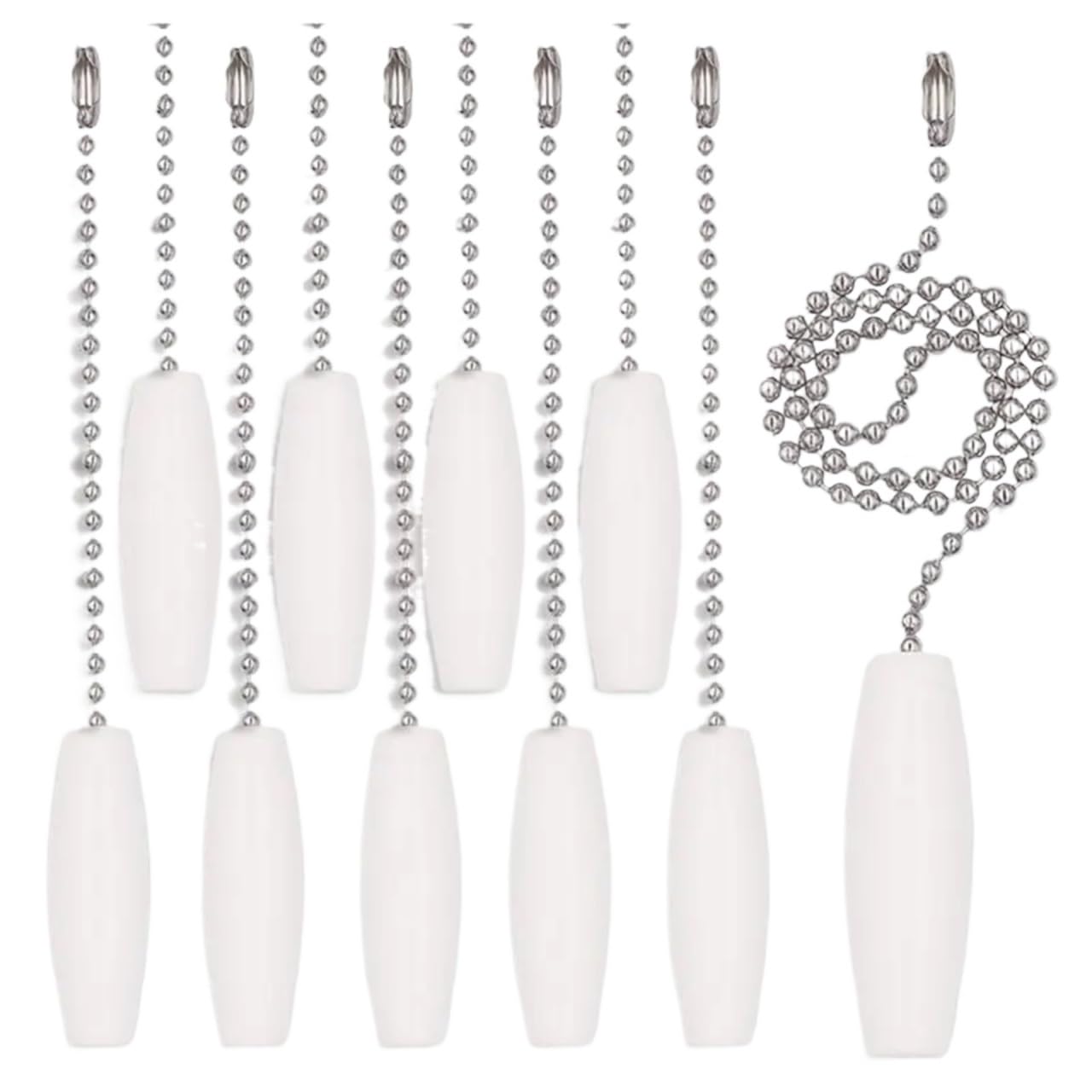 Gwyzax Fan Pulls for Ceiling Fans 15pcs Wooden Ceiling Fan Pull Chain 12-Inch 3mm Beaded Ball Pendant Extension