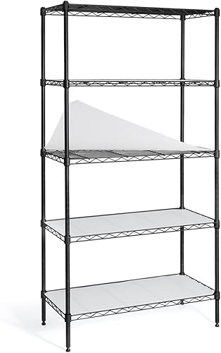 CAPHAUS NSF - Estantería de alambre de altura ajustable con forro estantería de almacenamiento de sótano estantería de almacenamiento de acero