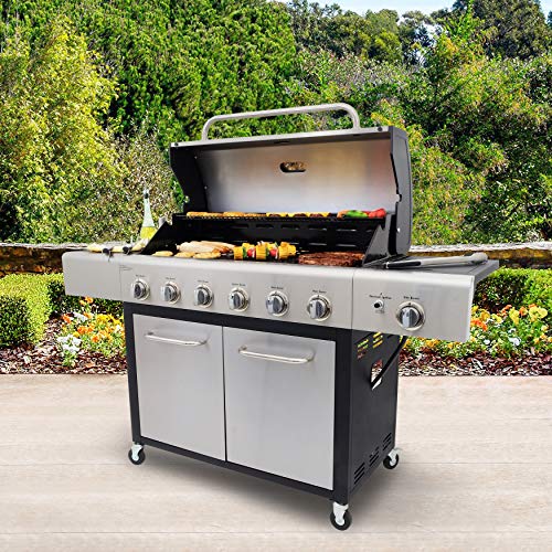 Kenmore-PG-A40611S0L-6-Burner-Cabinet-Style-Propane-Gas-BBQ-Grill-with-Side-Burner-73000-Total-BTU-Stainless-Steel