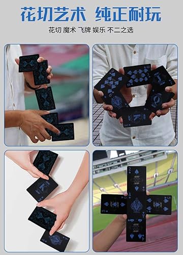 Miniatura 4 de Blue Wolf - Cartas de póquer impermeables con plástico flexible de PVC, baraja de póquer novedosa para niños y adultos, barajas de cartas para