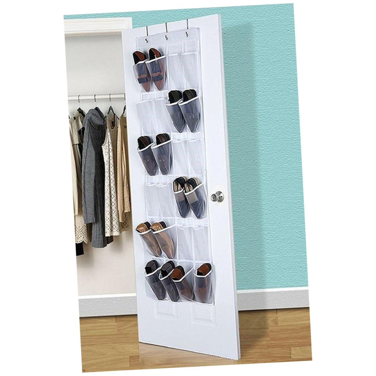 Ciieeo Transparent Shoe Storage Bag Rear Hanging Organizer for Door Bathroom Versatile Clear Sundry Storage for Shoes Accessories