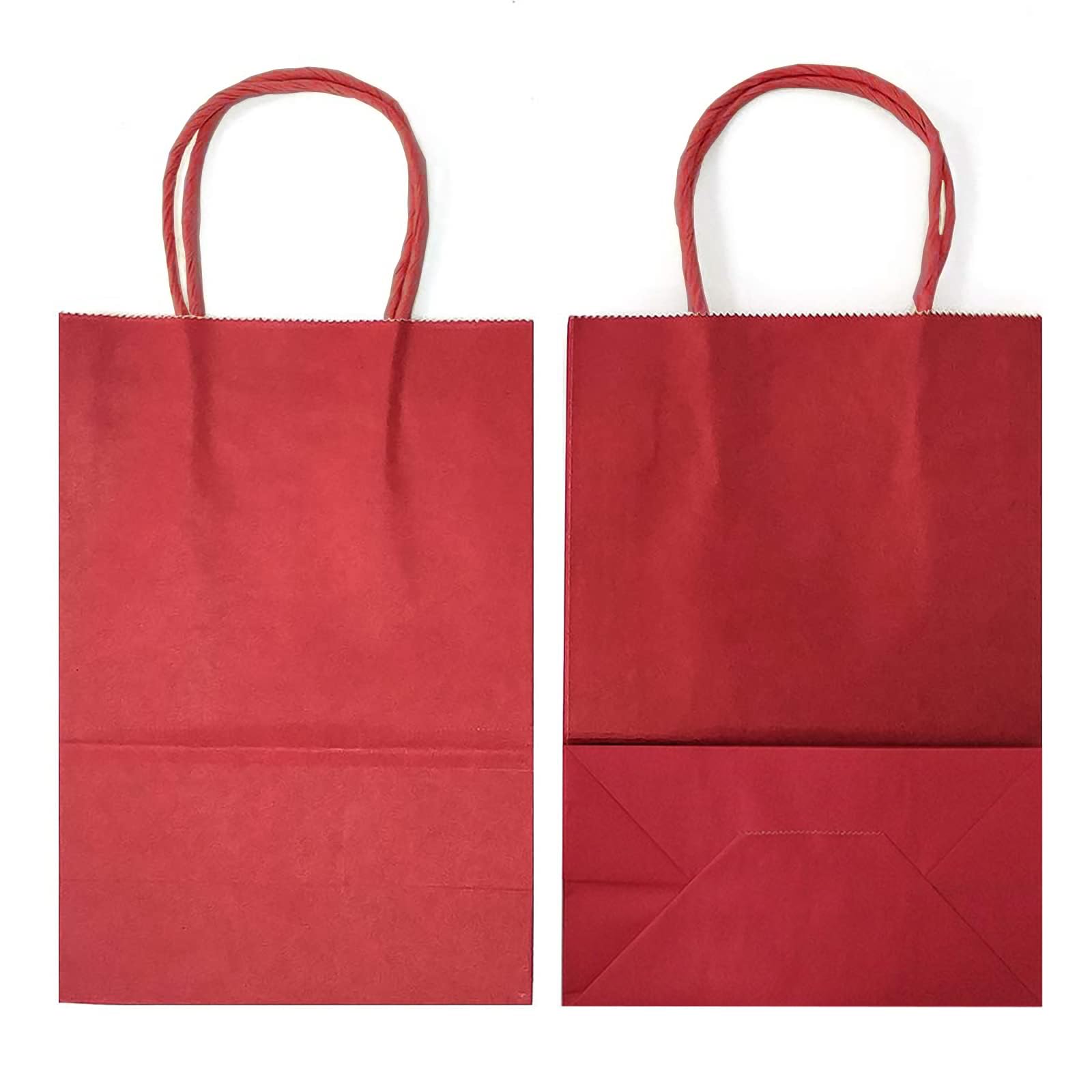 AZOWA Dark Red Gift Bags Large Size Kraft Paper Bags with Handles (33 x 26 x 12 CM, Red, 25 Pcs), Wine Red, 1 count (Pack of 25) - Image 4