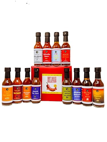 Premium | Variedad de salsa picante o paquete de regalo | Envuelto para regalo | 12 unidades | Fabricado en lotes pequeños | Botellas grandes de