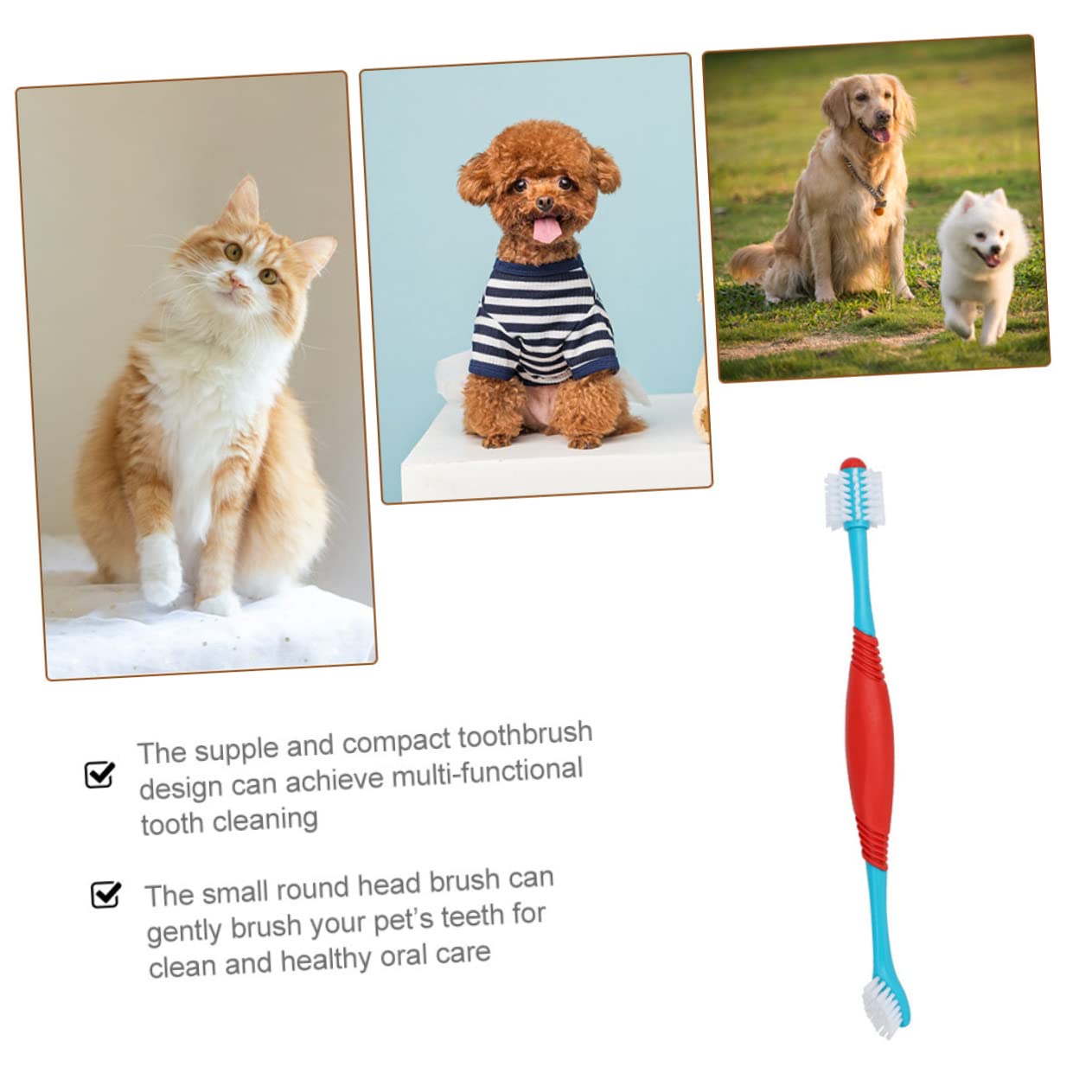 minkissy Lot de 20 brosses à dents en TPE pour animal domestique
