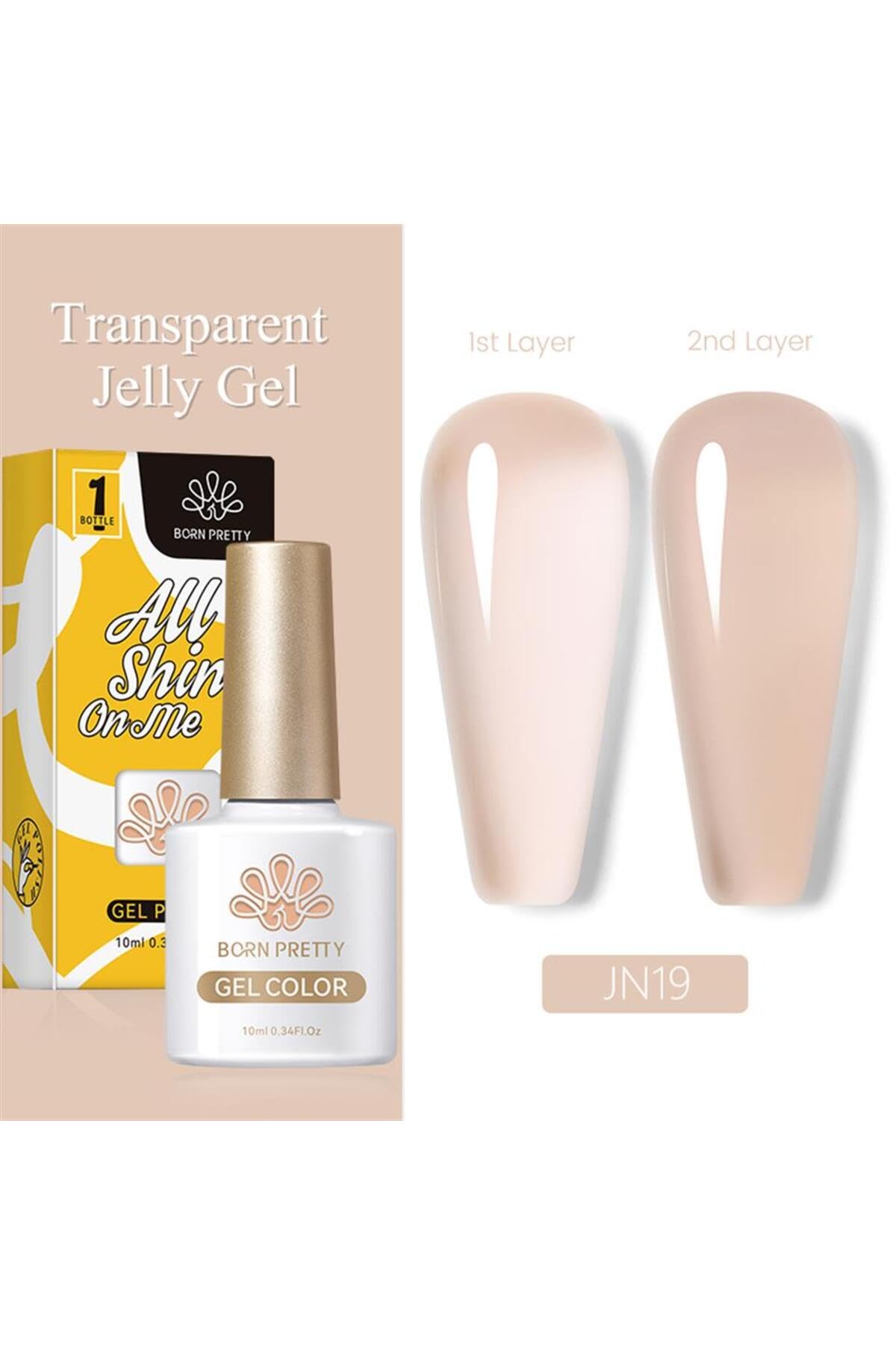 Born Pretty 10Ml Jelly Nude Seri Kalıcı Oje Jn19 (56347) 3789