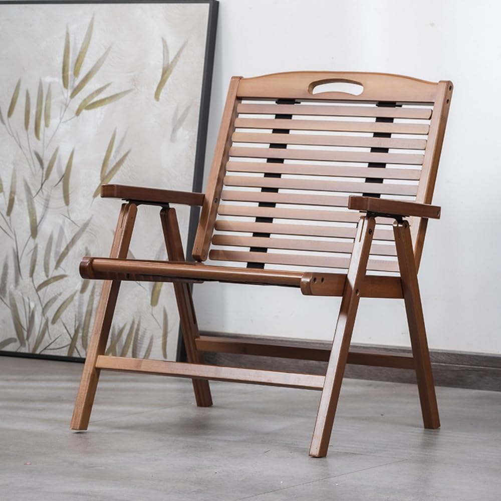 WXQ 折りたたみ椅子 シンプル 天然竹 軽量 省スペース シンプルさ ファッション 肘掛け付 背もたれ付き さわやかで通気性 ダイ