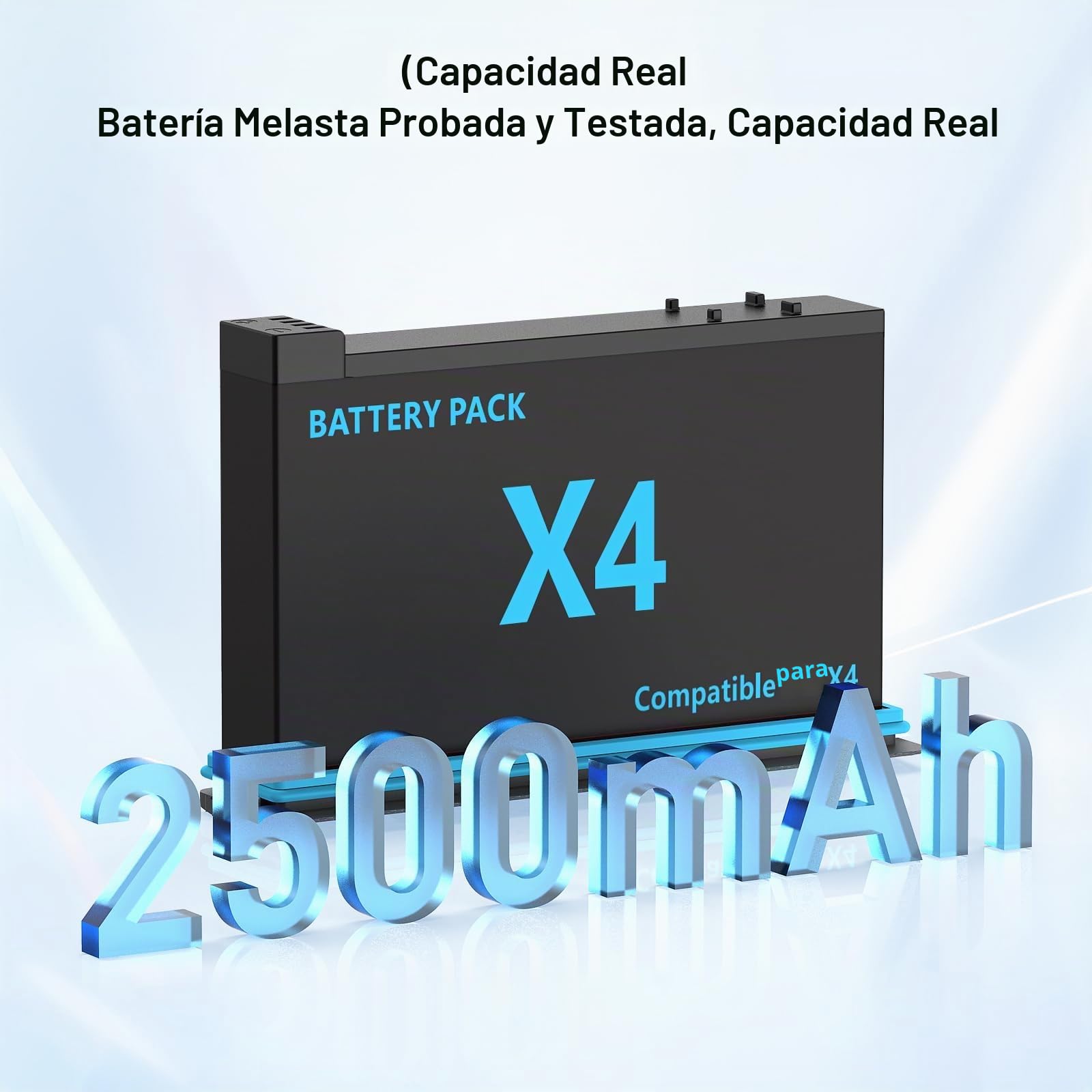 melasta Li-Ion Batería de Respuesto y Cargador para la Cámara Insta360 X4, 3.85V 2500mAh con 2 X Baterías y 1 X Cargador (Puertos Duales)