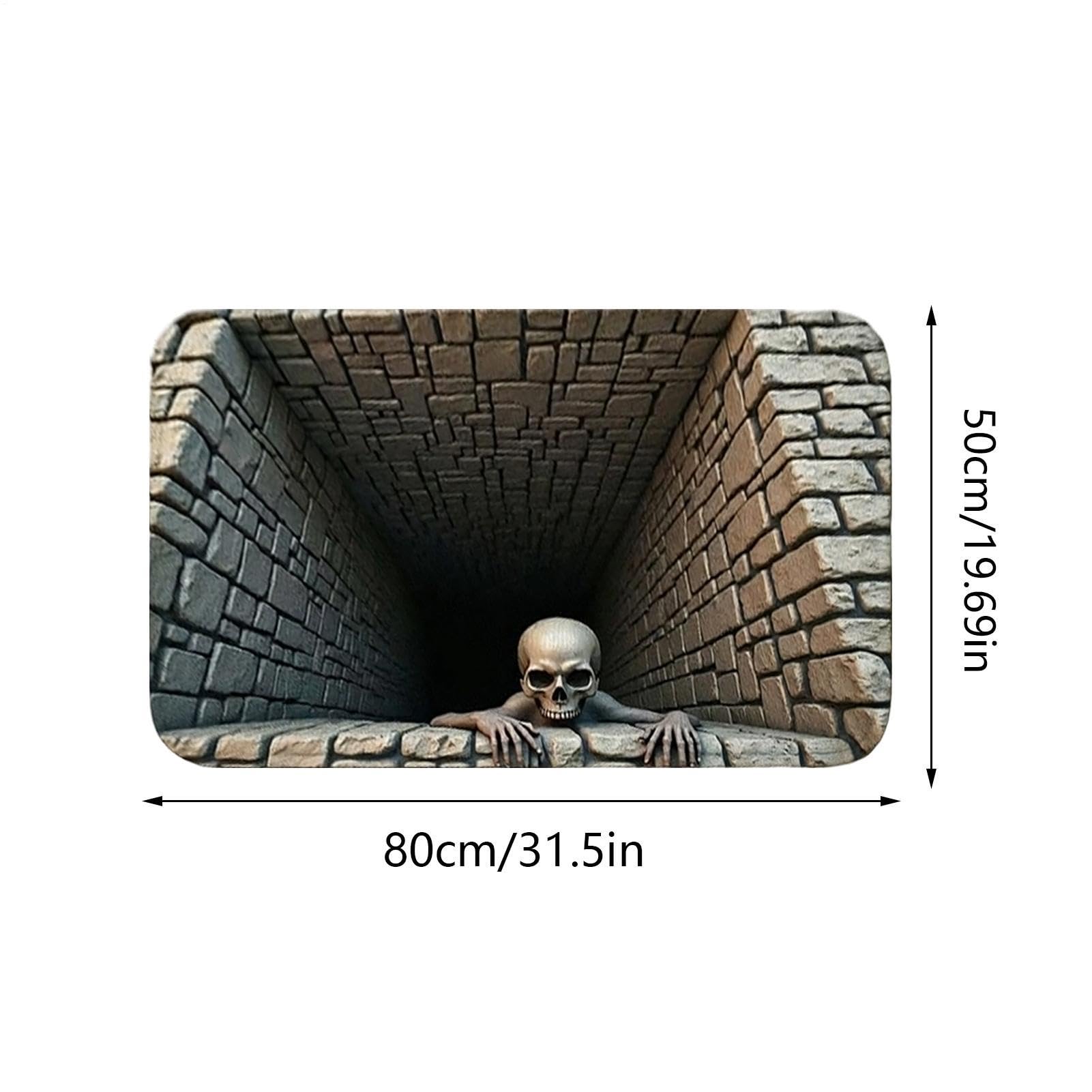Tappeto Illusione 3D Tappetino Rettangolare Decorativo con Design 3D a Buco | Zerbino Antiscivolo Halloween per Ingresso Per Bagno Vasca Da Bagno Ingresso Casa Soggiorno Camera Da E Vacanza