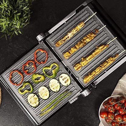 Cecotec Elektrogrill Rock'nGrill Smart, 2000W Leistung, Einstellsystem für Zeit und Temperatur, 180º Öffnung, Herausnehmbare spülmaschinenfeste Platten, Fettauffangschale – Bild 5
