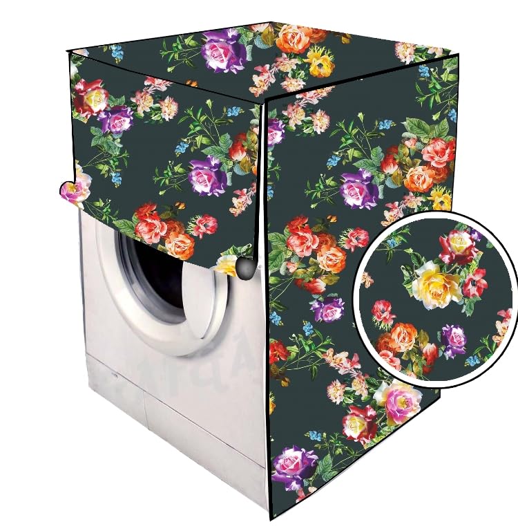 MAHAL CREATION Front Load Washing Machine Cover Suitable For Samsung 6Kg, 6.5Kg, 7Kg, 7.5Kg, 8Kg, 9Kg, Size (66L X 60D X 81H) cm, Waterproof & Dustproof Washing Machine Cover, Dark Green.