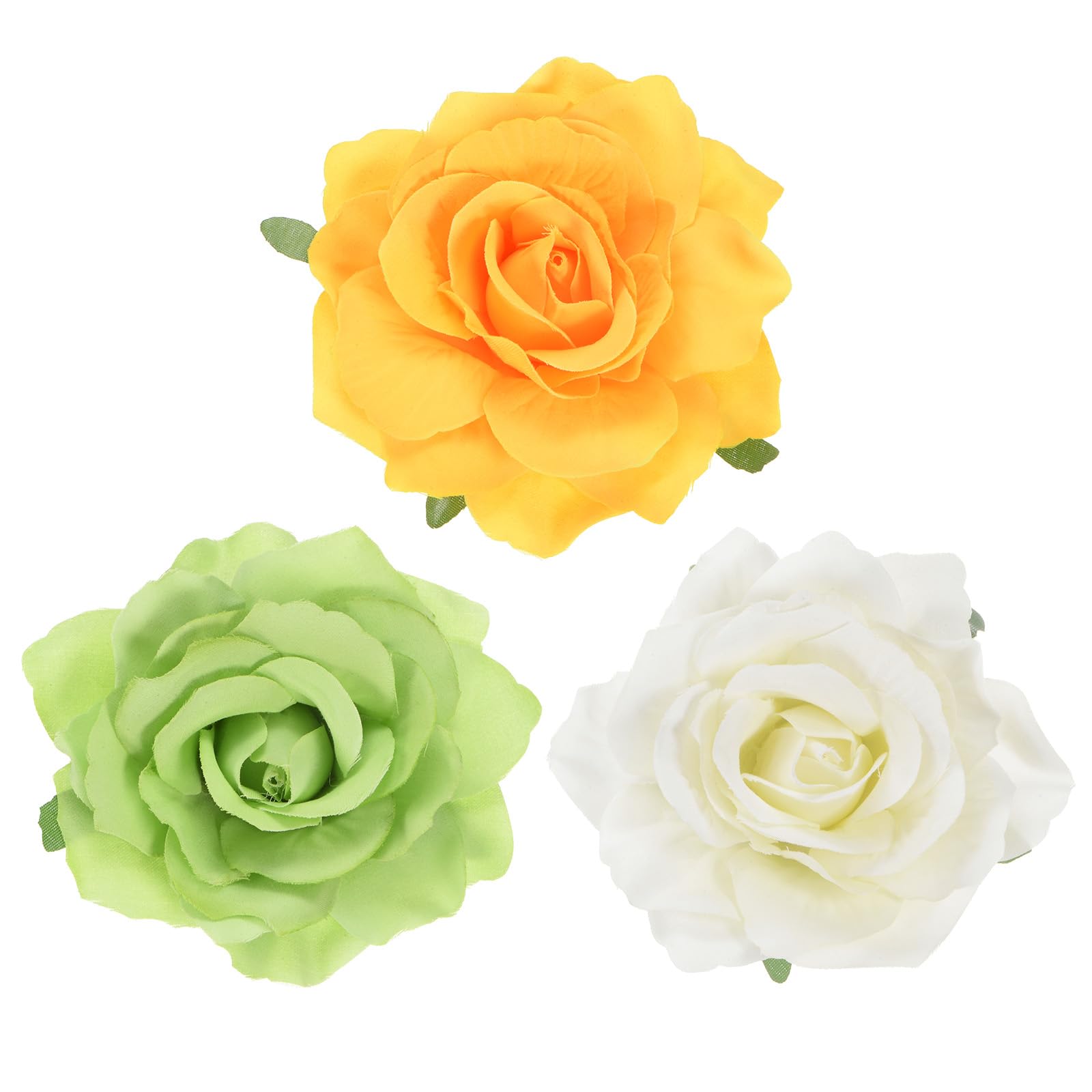 M METERXITY 3-Pack Rose Hair Clips, Flower Hairpin Fabric Floral Brooch for Bridal Wedding/Party/Women Hair Accessories