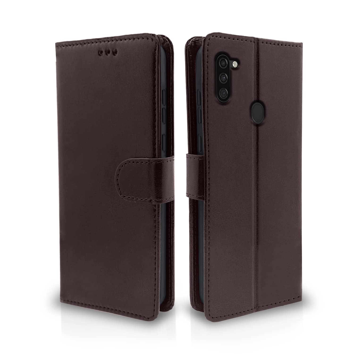 Pikkme Samsung Galaxy M11 Flip Case Leather Finish | Inside TPU with Card Pockets | Wallet Stand and Shock Proof | Magnetic Closing | Complete Protection Flip Cover for Samsung Galaxy M11 (Coffee) (B0BF94L2CJ) Amazon Price History, Amazon Price Tracker