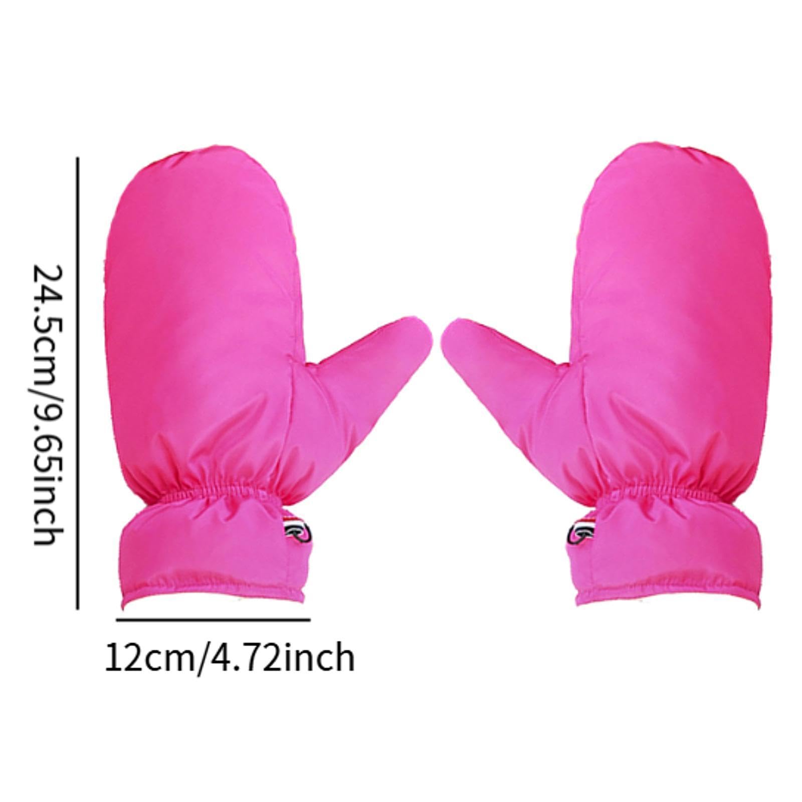 Vaveren Down Mittens Winter Gloves Duck Down Warm Insulated Snow Mittens Ski Mittens for Snowmobiling Outdoor Jogging Walking Biking, Rose Red