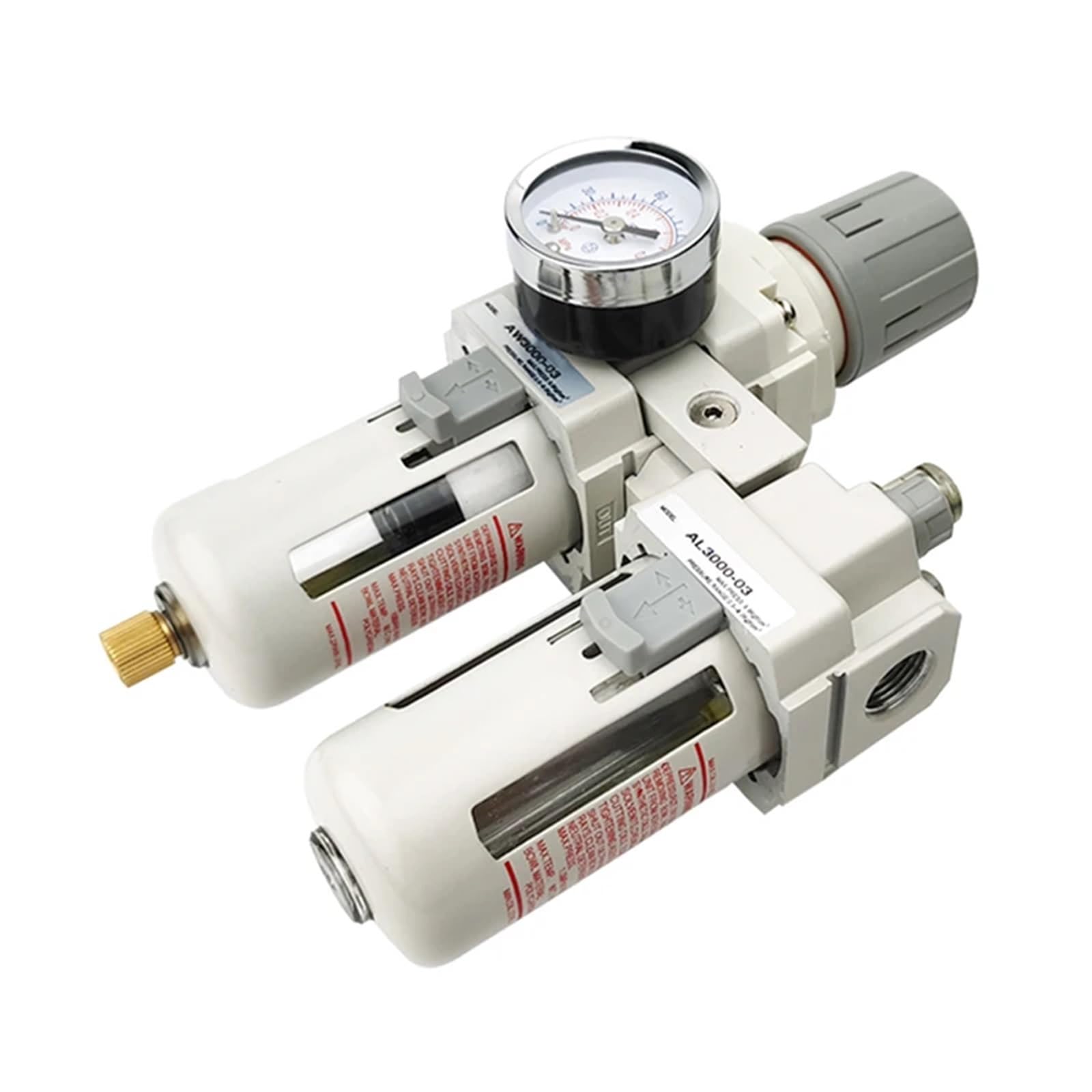 AC3010-03 Bomba de Aire Compresor Filtro Regulador de presión Trampa Separador de Aceite neumático Drenaje Manual Suministro Filtros de Humedad(Fiber and PC4-03)