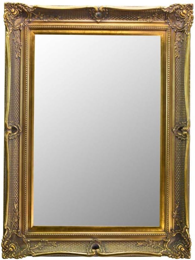 LARGE FABULOUS GOLD Victorian Antique Style Mirror with Deep Ornate Frame and complete with Premium Quality Pilkington's Glass - Overall Size: 32 inches x 42 inches (81cm x 107cm)