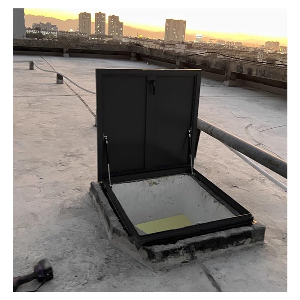 Puerta de acceso al techo de acero galvanizado con asa robusta para mantenimiento seguro