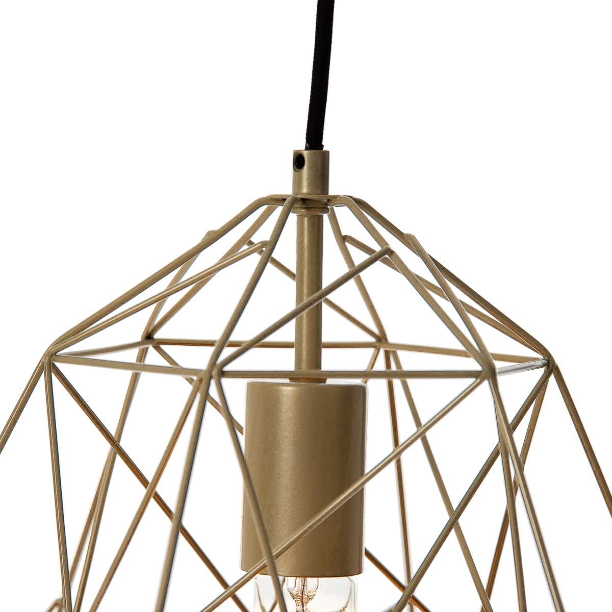 QAZQA - Modern Industrieel | Industrie hanglamp goud - Framework Basic | Woonkamer | Slaapkamer | Keuken - Staal Rond | - E27 Geschikt voor LED - Max. 1 x 40 Watt