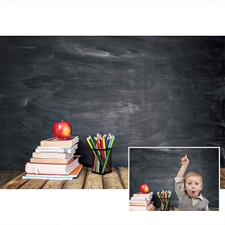 DASHAN 5x3ft Back to School Backdrop for Photography First Day of School Photo Backdrop Banner Decorations Blackboard Online Teaching Backdrop Classroom Background Education Student Photo Prop