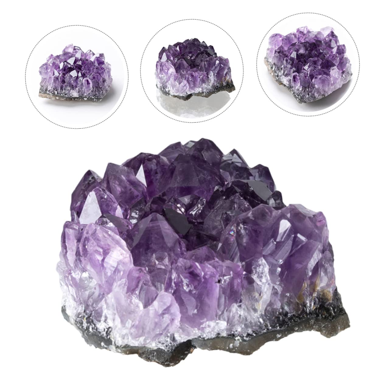 4 Sätze Amethyst Schmuckzubehör Kristalle Unregelmäßiger Edelstein Ornament Cluster Dekoration Natürlicher Amethyst Bergkristall Bastelmaterial Quarzkristall 2 Stück * 4