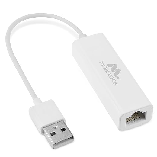 Adaptador de Red USB Ethernet (LAN) Compatible con portátiles, Ordenadores y Todos los Dispositivos compatibles con USB 2.0 Incluido Vista/XP, Windows 7-11, Mac OSX, OS X y macOS por Mobi Lock