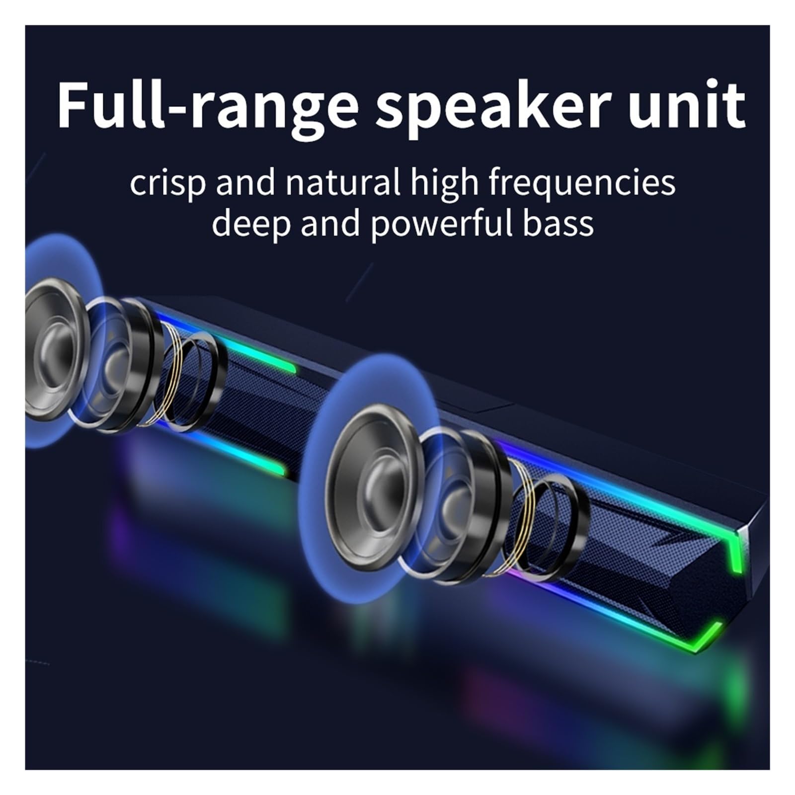 Soundbar 10 W Z Subwooferem, System Kina Domowego, Głośnik Bluetooth, Kabel USB 2.0 M, Głośniki Do Telewizora I Komputera Wszechstronne MożLiwośCi PodłąCzenia
