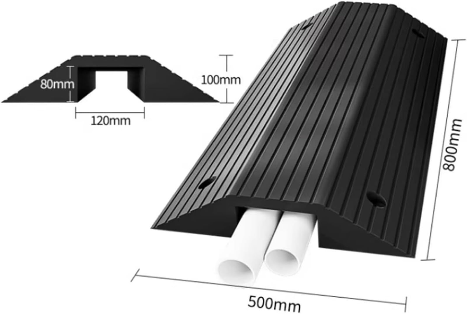 Rampa De Goma para Bordillo – 80x50/40cm