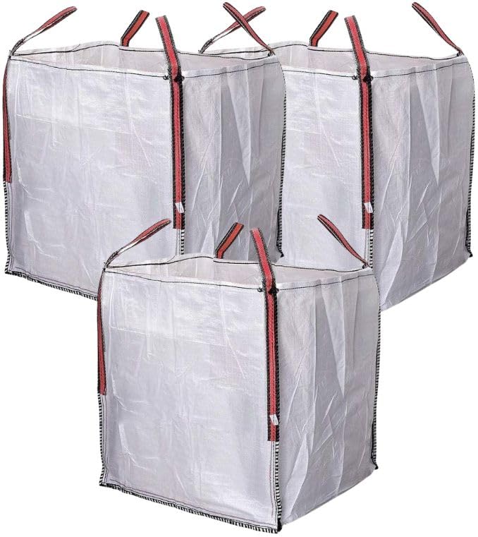 Sacos de escombros, sacos para jardinería, fundas big bag, sacos 1000 kg, sacos con asas, sacas. (3 Uds)