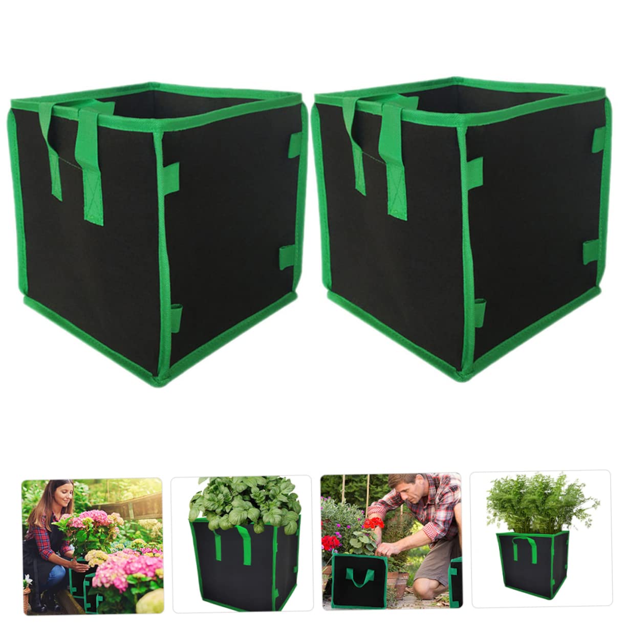 BESTonZON 2 Set Sacchetti Per Coltivazione Per Giardinaggio E Contenitori Nutrienti Per Materiale Traspirante Per Sane E Ottimale 2 Pezzi*2