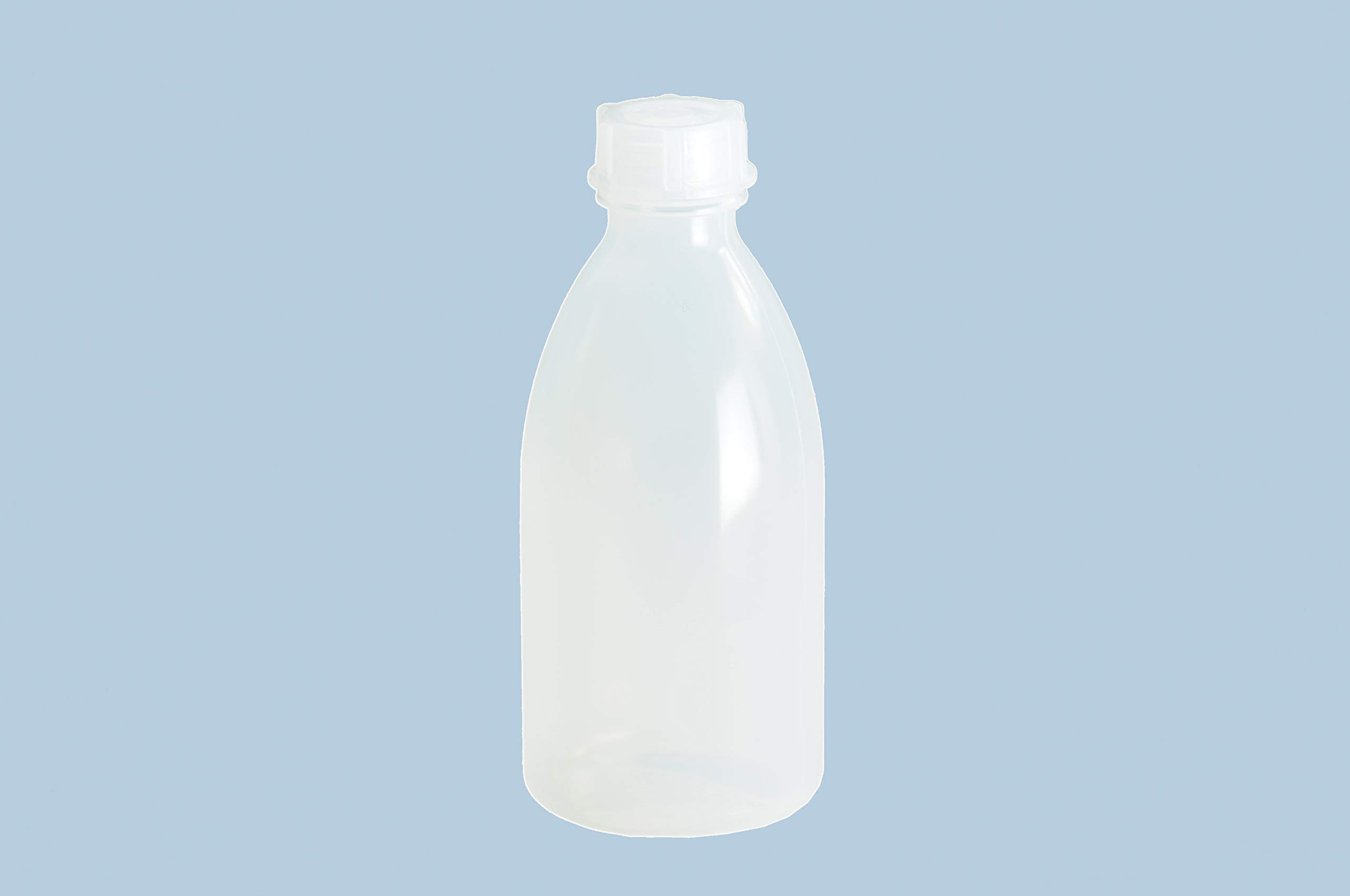 hünersdorff - Bottiglie di plastica da riempire con tappo a vite in LD-PE (infrangibili e adatti per alimenti), 500 ml, trasparente