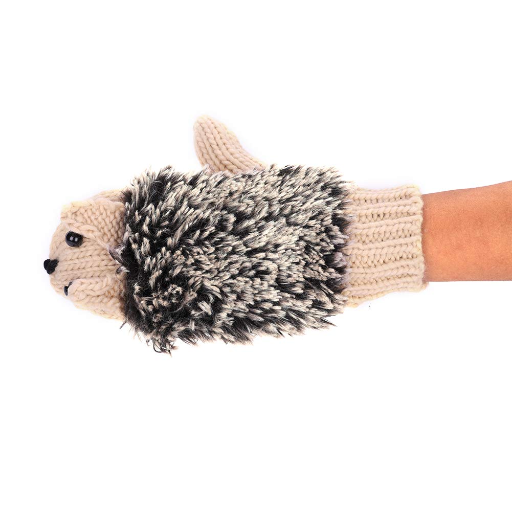 Moufles D'Hiver En Laine Motif Hérisson - Super Chaudes & Douces | Parfaites Pour Ski, Snowboard & Sorties Hivernales
