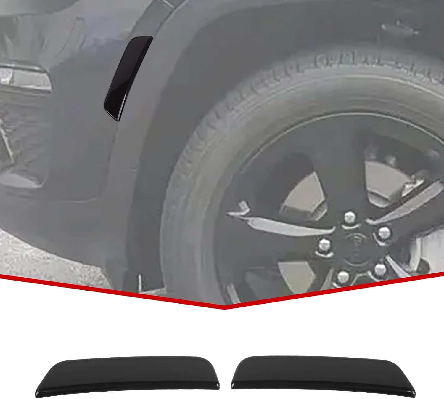 JeCar Side Marker Smoked Light Covers Fender Flares Light Trims Exterior Accessories Compatible with Jeep Grand Cherokee 2024 / Durango 2024