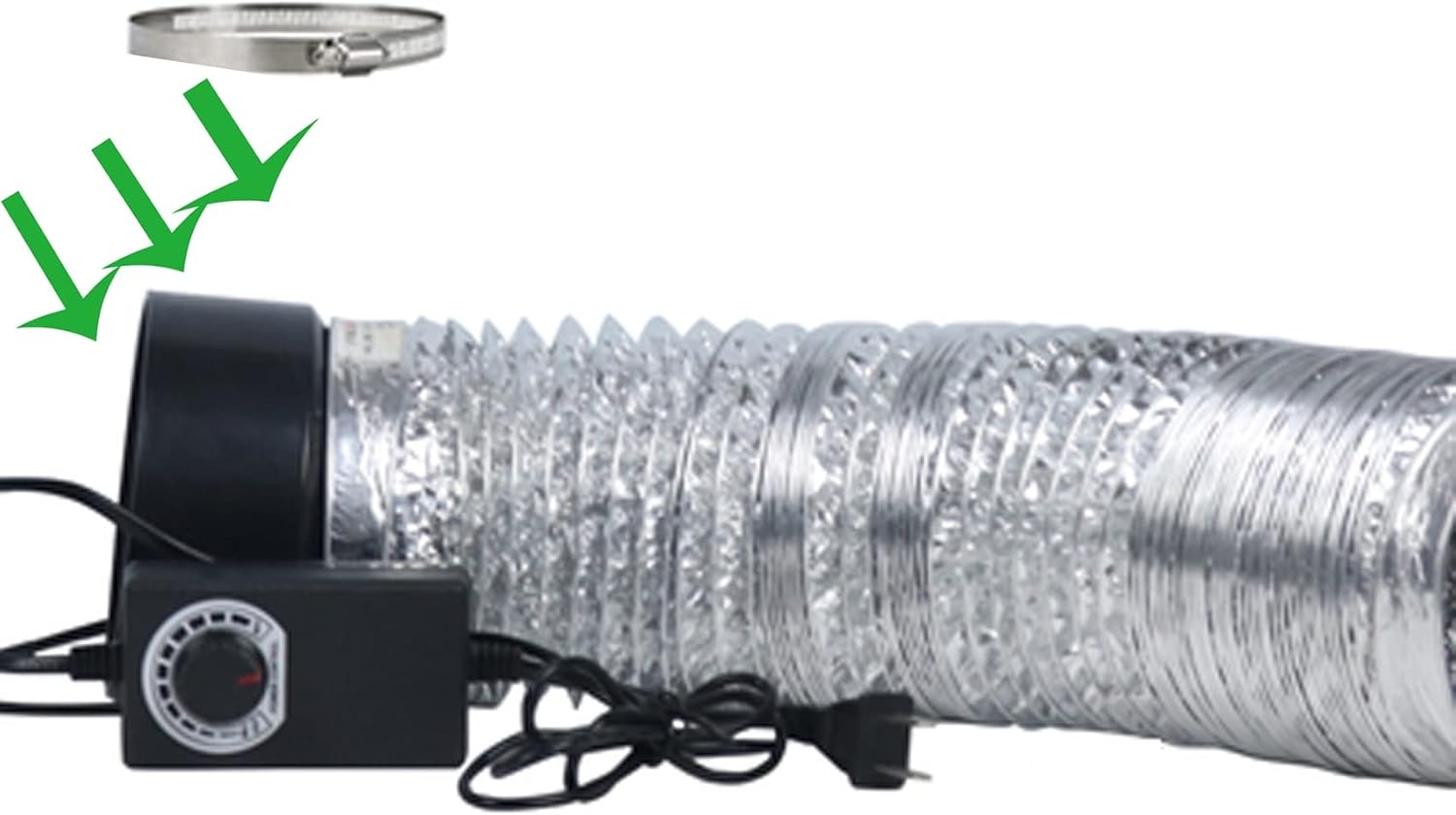 4 Inch Exhaust Fan with Speed Controller and Power Cord Kit 65 CFM Bathroom Extractor Ventilation Fan Blower 4W Duct Inline Fan Vent Blower for Window Greenhouse