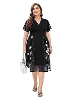 Algopix Similar Product 14 - Floerns Womens Plus Size A Line Midi