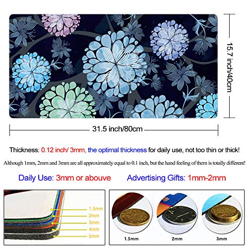 Extra Large Mouse Pad - Floral Design Gaming or Desk Mousepad - 31.5\" x 15.7\"x0.12\'\'(3mm Thick)- XXL Protective Keyboard Desk Mouse Mat for Computer/Laptop-Dandelion - Thumbnail 2