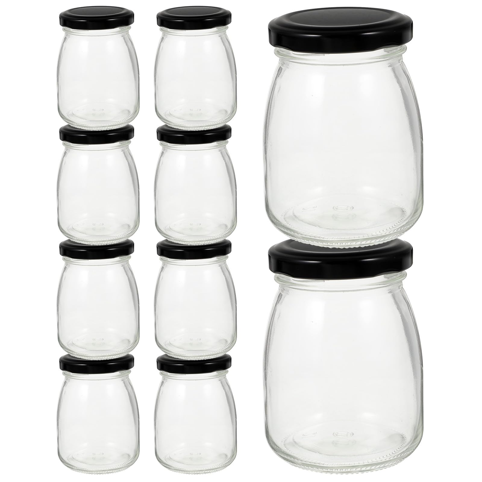 Levemolo Barattoli di Vetro Sigillati per Conservazione Alimenti 10 Pezzi 200ml con Coperchio, Contenitori Ermetici per Yogurt, Budino e Cereali, Barattoli da Cucina per Conservazione