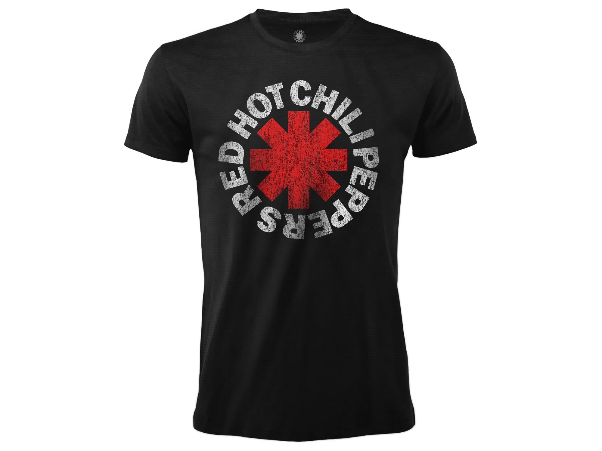 Red Hot Chili Peppers T-Shirt Logo Rock Music Officiel Noir Coton Unisexe Adulte Garçon