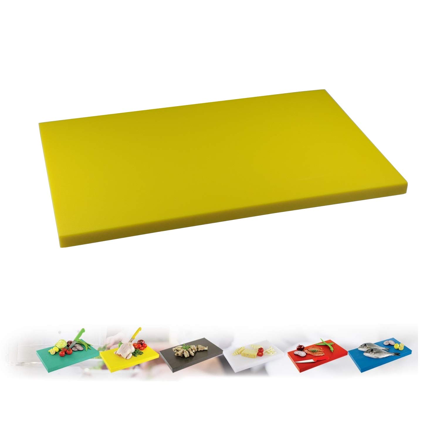 IstaTools Chopping board, kitchen chopping board, plastic kitchen board, chopping boards, in (XL or XXL) (yellow, (XXL) 60 x 40 x 2 cm)