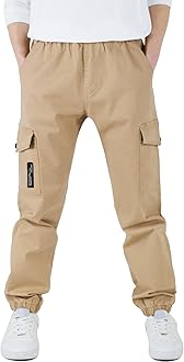 Sponsored Ad – CAMLAKEE Kids Boys Elasticated Waist Slim Fit Cargo Joggers
