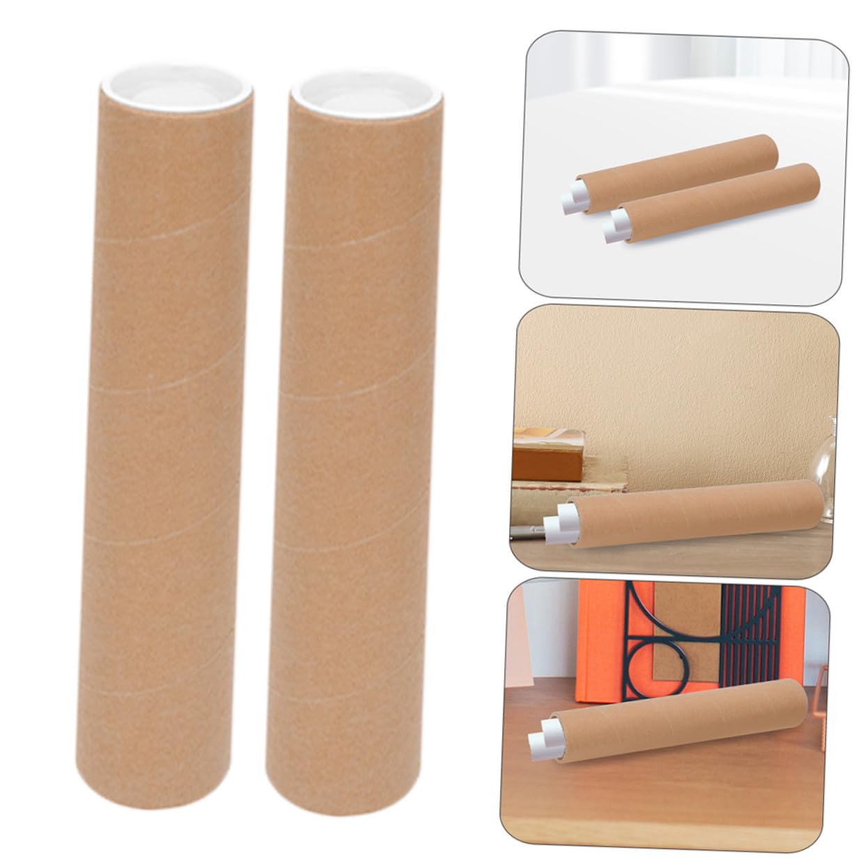 12 Stück Runde Papierröhre aus Papier und Kunststoff für Versand