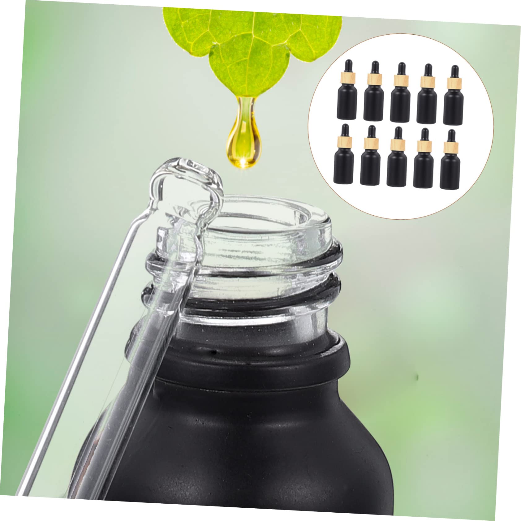 HONMEET Convenient Dropper Bottles 10pcs Essential Oil Glass Bottles Caps Portable for Household Travel