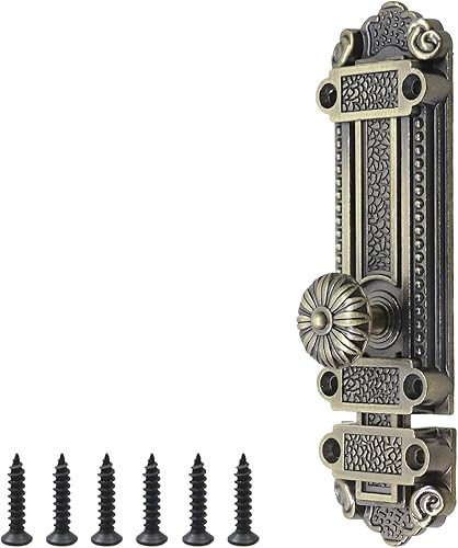 Geesatis Pestillo de cerradura de seguridad para puerta corrediza de bronce, con tornillos de montaje, longitud de 5 pulgadas